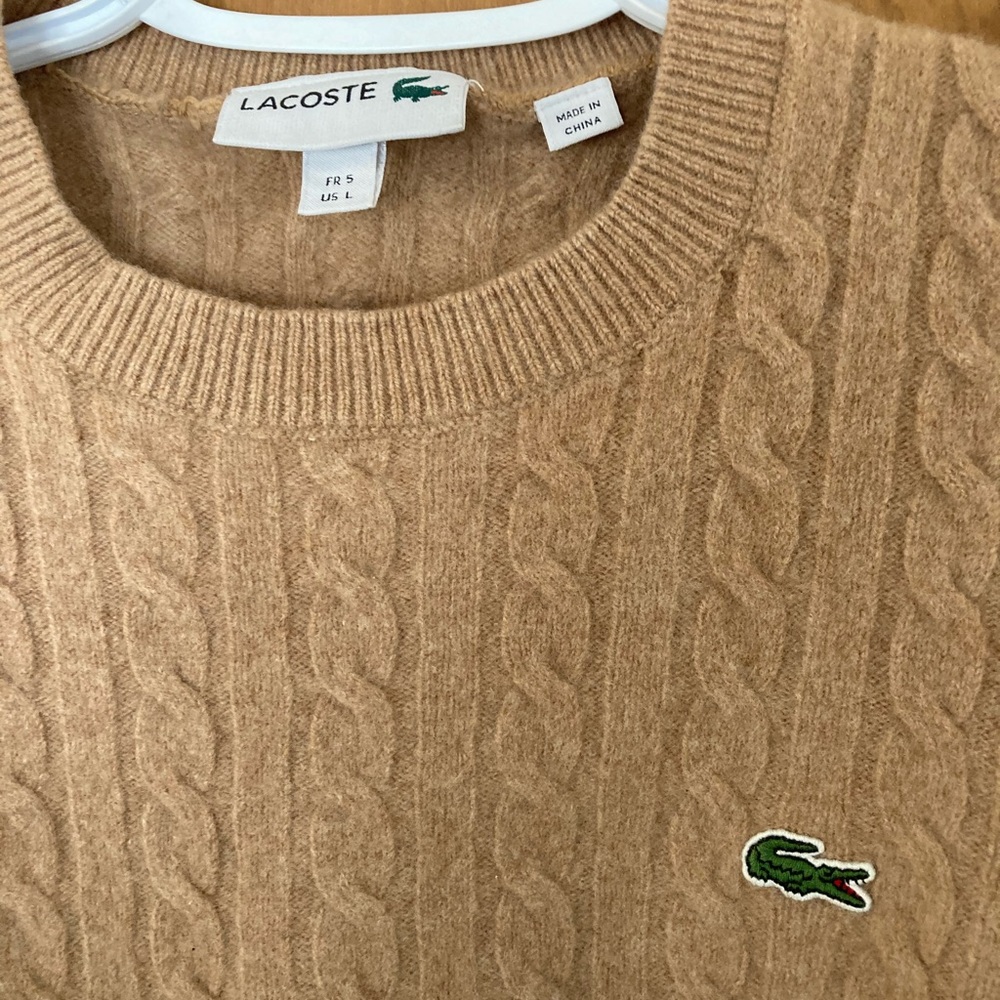 Lacoste Wool Cable Knit Sweater Sz 5/Large Men’s
